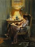 Tea by Lamplight (Oil on Canvas)-Delphin Enjolras-Giclee Print