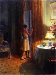 Tea by Lamplight (Oil on Canvas)-Delphin Enjolras-Giclee Print