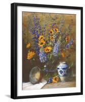 Delphiniums and Chinese Vase-Frank Janca-Framed Giclee Print