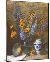 Delphiniums and Chinese Vase-Frank Janca-Mounted Giclee Print