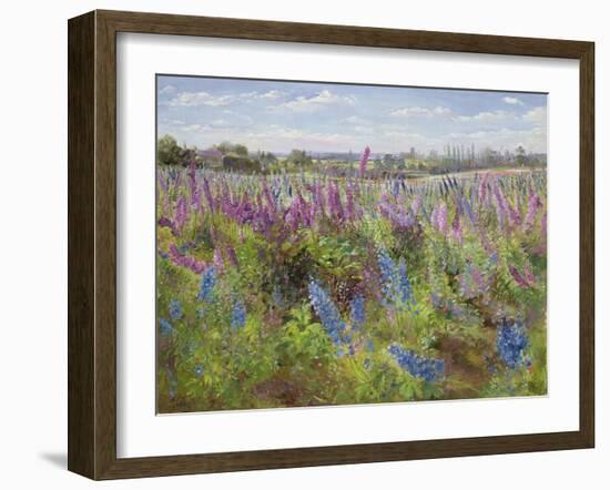 Delphiniums and Poppies, 1991-Timothy Easton-Framed Giclee Print