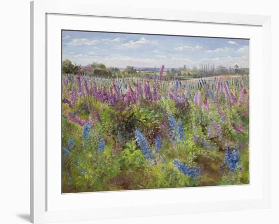 Delphiniums and Poppies, 1991-Timothy Easton-Framed Premium Giclee Print