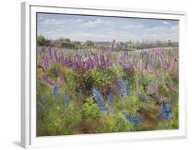 Delphiniums and Poppies, 1991-Timothy Easton-Framed Premium Giclee Print