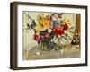 Delphiniums, Roses, Peonies, Dahlias and Other Flowers in a Glass Vase-Ferdinand Brod-Framed Giclee Print