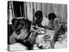 Delta and Pine Company African American Sharecropper Lonnie Fair and Family Praying before a Meal-Alfred Eisenstaedt-Stretched Canvas