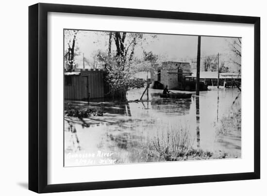 Delta, Colorado - Rowboat on Gunnison River-Lantern Press-Framed Art Print