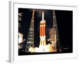 Delta IV Heavy Rocket Lifts Off-null-Framed Photographic Print