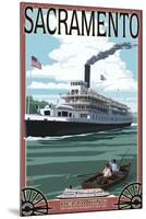 Delta King Riverboat - Sacramento, CA-Lantern Press-Mounted Art Print