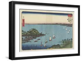 Delta of Abe River at Yaizu, July 1858-Utagawa Hiroshige-Framed Giclee Print