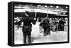 Demobilised French Soldiers Arriving at the Gare D'Austerlitz, Paris, 1945-null-Framed Stretched Canvas