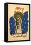 Democracy, a Challenge, Liberty Torch-null-Framed Stretched Canvas