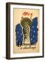 Democracy, A Challenge, Liberty Torch-Found Image Press-Framed Giclee Print