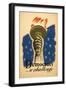 Democracy, A Challenge, Liberty Torch-Found Image Press-Framed Giclee Print