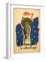 Democracy, A Challenge, Liberty Torch-Found Image Press-Framed Giclee Print