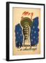 Democracy, A Challenge, Liberty Torch-Found Image Press-Framed Giclee Print