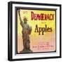 Democracy Apple Crate Label - Dufur, OR-Lantern Press-Framed Art Print