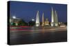 Democracy Monument at dusk, Bangkok, Thailand, Southeast Asia, Asia-Frank Fell-Stretched Canvas