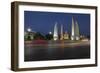 Democracy Monument at dusk, Bangkok, Thailand, Southeast Asia, Asia-Frank Fell-Framed Photographic Print