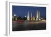 Democracy Monument at dusk, Bangkok, Thailand, Southeast Asia, Asia-Frank Fell-Framed Photographic Print