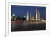 Democracy Monument at dusk, Bangkok, Thailand, Southeast Asia, Asia-Frank Fell-Framed Photographic Print