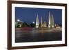 Democracy Monument at dusk, Bangkok, Thailand, Southeast Asia, Asia-Frank Fell-Framed Photographic Print