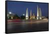 Democracy Monument at dusk, Bangkok, Thailand, Southeast Asia, Asia-Frank Fell-Framed Stretched Canvas