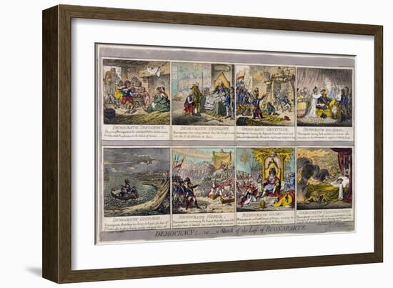 Democracy, or a Sketch of the Life of Buonaparte, Published by Hannah Humphrey in 1800-James Gillray-Framed Giclee Print