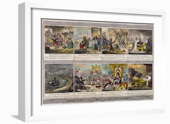 Democracy, or a Sketch of the Life of Buonaparte, Published by Hannah Humphrey in 1800-James Gillray-Framed Giclee Print