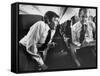 Democrat George Mcgovern with Aide on Plane During His Presidential Campaign-null-Framed Stretched Canvas