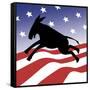 Democrat Silhouette-Linda Braucht-Framed Stretched Canvas