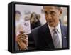 Democratic Candidate for President, Barack Obama Holding Up Voting Receipt, Chicago, Nov 4, 2008-null-Framed Stretched Canvas