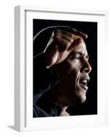 Democratic Candidate for President, Barack Obama Speaks at Rally Day Before Election, Nov 3, 2008-null-Framed Photographic Print