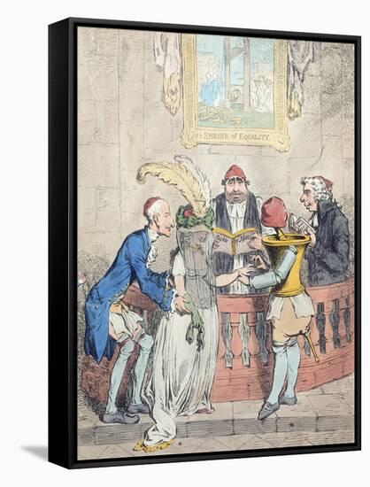 Democratic Levelling: Alliance a La Francaise-James Gillray-Framed Stretched Canvas