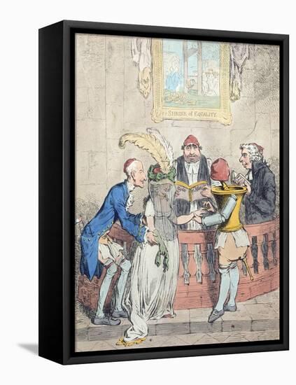 Democratic Levelling: Alliance a La Francaise-James Gillray-Framed Stretched Canvas