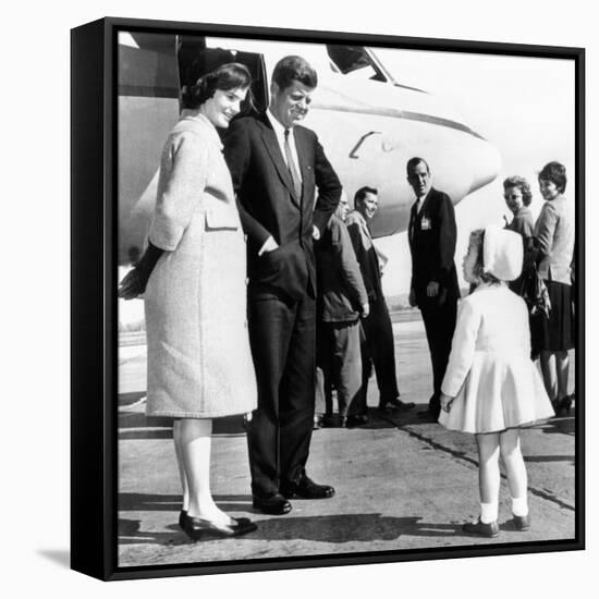 Democratic Presidental Nominee John Kennedy Says Goodbye to His Family-null-Framed Stretched Canvas