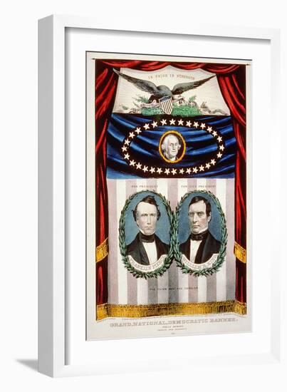 Democratic Presidential Campaign Banner, 1852-American School-Framed Giclee Print