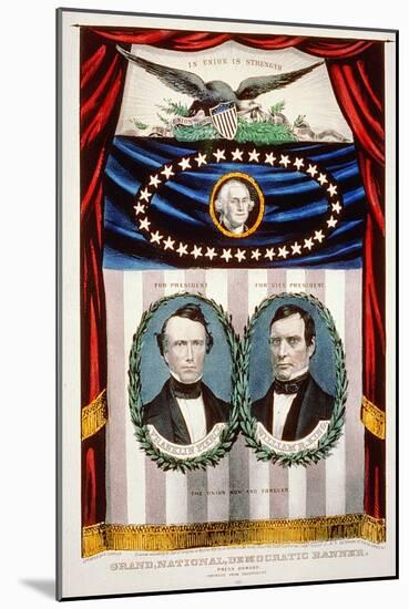 Democratic Presidential Campaign Banner, 1852-American School-Mounted Giclee Print