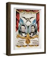 Democratic Presidential Campaign Banner, 1852-American School-Framed Giclee Print