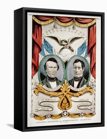 Democratic Presidential Campaign Banner, 1852-American School-Framed Stretched Canvas