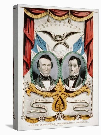 Democratic Presidential Campaign Banner, 1852-American School-Stretched Canvas