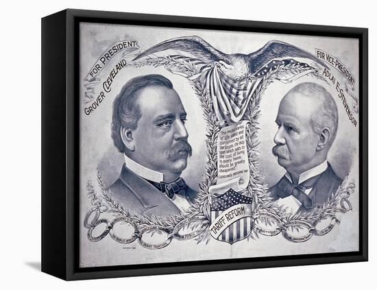 Democratic presidential campaign poster, 1892-American School-Framed Stretched Canvas