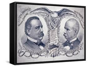 Democratic presidential campaign poster, 1892-American School-Framed Stretched Canvas