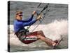 Democratic Presidential Candidate Sen. John Kerry, D-Mass., Kite Surfs-null-Stretched Canvas