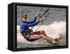 Democratic Presidential Candidate Sen. John Kerry, D-Mass., Kite Surfs-null-Framed Stretched Canvas