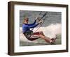 Democratic Presidential Candidate Sen. John Kerry, D-Mass., Kite Surfs-null-Framed Photographic Print