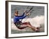 Democratic Presidential Candidate Sen. John Kerry, D-Mass., Kite Surfs-null-Framed Photographic Print