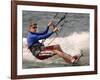 Democratic Presidential Candidate Sen. John Kerry, D-Mass., Kite Surfs-null-Framed Photographic Print