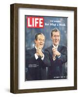 Democratic Primary Winners, Pres Candidate Hubert Humphrey and VP Edmund Muskie, September 6, 1968-Lee Balterman-Framed Photographic Print