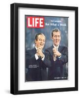 Democratic Primary Winners, Pres Candidate Hubert Humphrey and VP Edmund Muskie, September 6, 1968-Lee Balterman-Framed Photographic Print