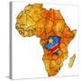 Democratic Republic of Congo on Actual Map of Africa-michal812-Stretched Canvas